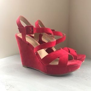 Suede Red Wedge by Nine West